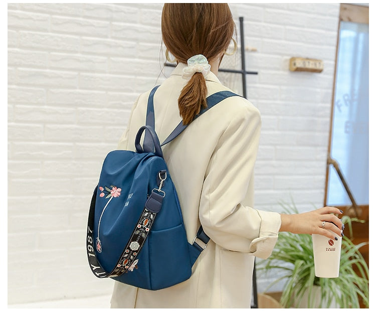 High Quality Women Fashion Anti-theft Waterproof Oxford Print Backpack