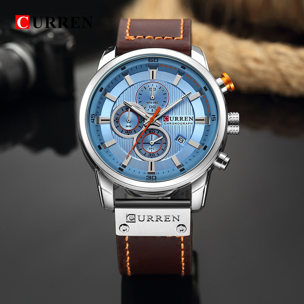 Top Brand CURREN Fashion Date Quartz Luxury Chronograph Sport Men Watches