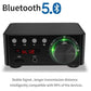 Mini Audio HiFi  Bluetooth 5.0 Power Class D Amplifier Digital Amp  50W x 2 Home Audio Car Marine USB/AUX IN