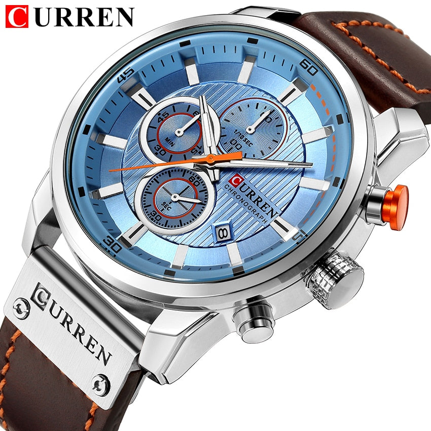 Top Brand CURREN Fashion Date Quartz Luxury Chronograph Sport Men Watches