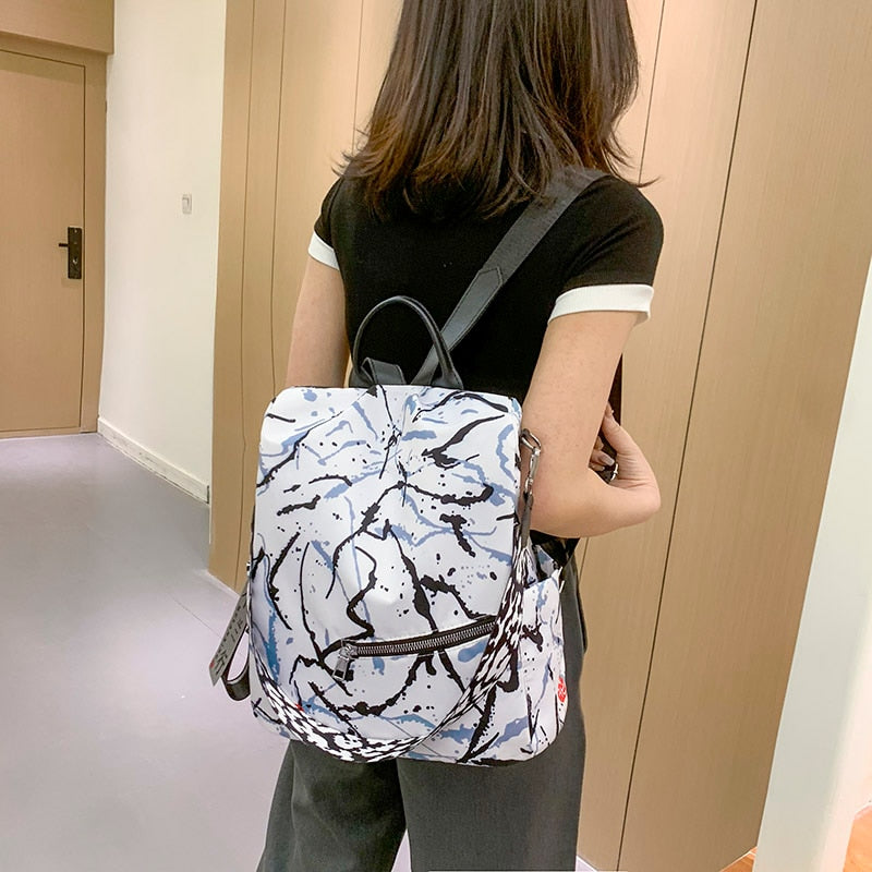 High Quality Women Fashion Anti-theft Waterproof Oxford Print Backpack