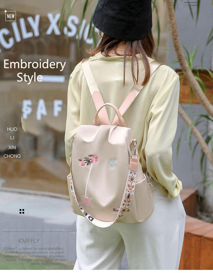 High Quality Women Fashion Anti-theft Waterproof Oxford Print Backpack