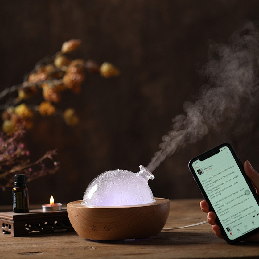 Large Capacity 150ML Bluetooth Wood Humidifier Diffuser Spray Aroma for Household