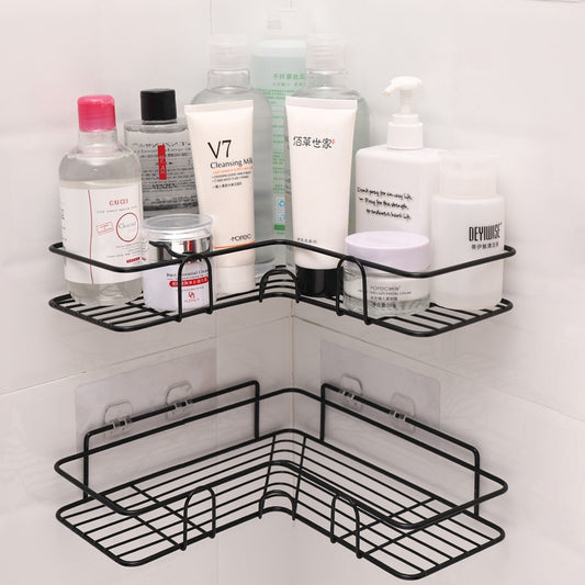 Punch Corner Frame Shelf or Rack Holder with Suction Cup for Bathroom Shower Shampoo or Accessories