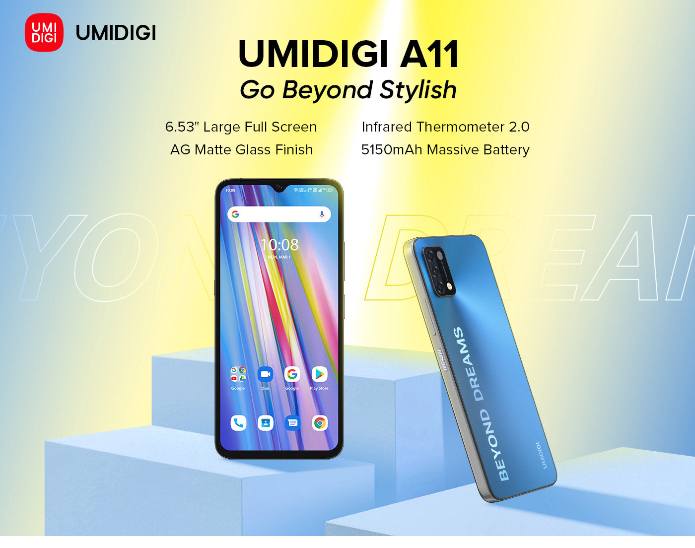 UMIDIGI A11 Global Version Android 11 Smartphone Helio G25 64GB 128GB 6.53" HD+16MP Triple Camera