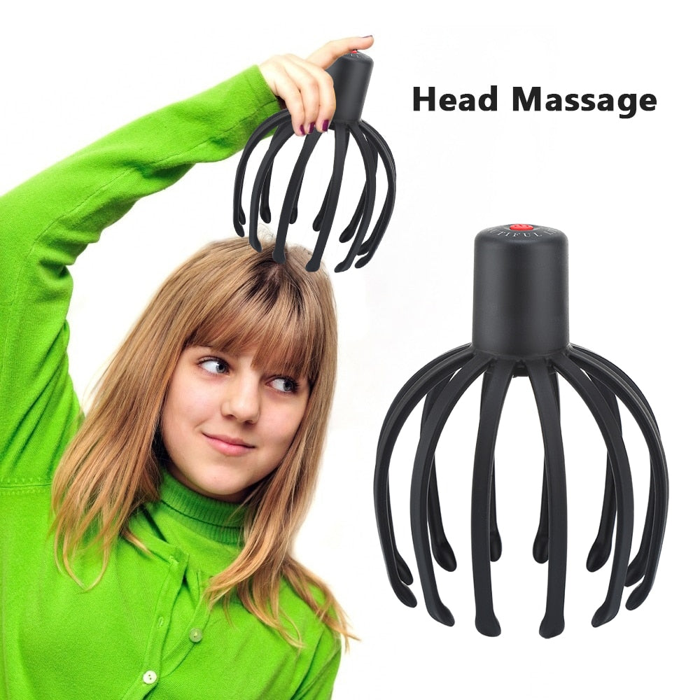 Portable Electric Head Octopus Claw Scalp therapeutic Head Scratcher for Stress Relief