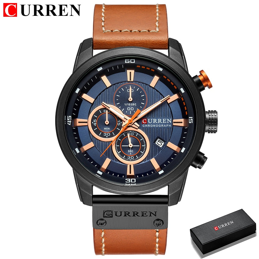 Top Brand CURREN Fashion Date Quartz Luxury Chronograph Sport Men Watches