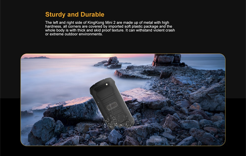 Cubot KingKong MINI 2 Rugged Phone 4" QHD+ Screen Waterproof 4G LTE Dual-SIM Android 10