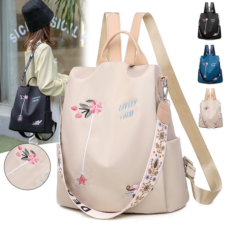 High Quality Women Fashion Anti-theft Waterproof Oxford Print Backpack