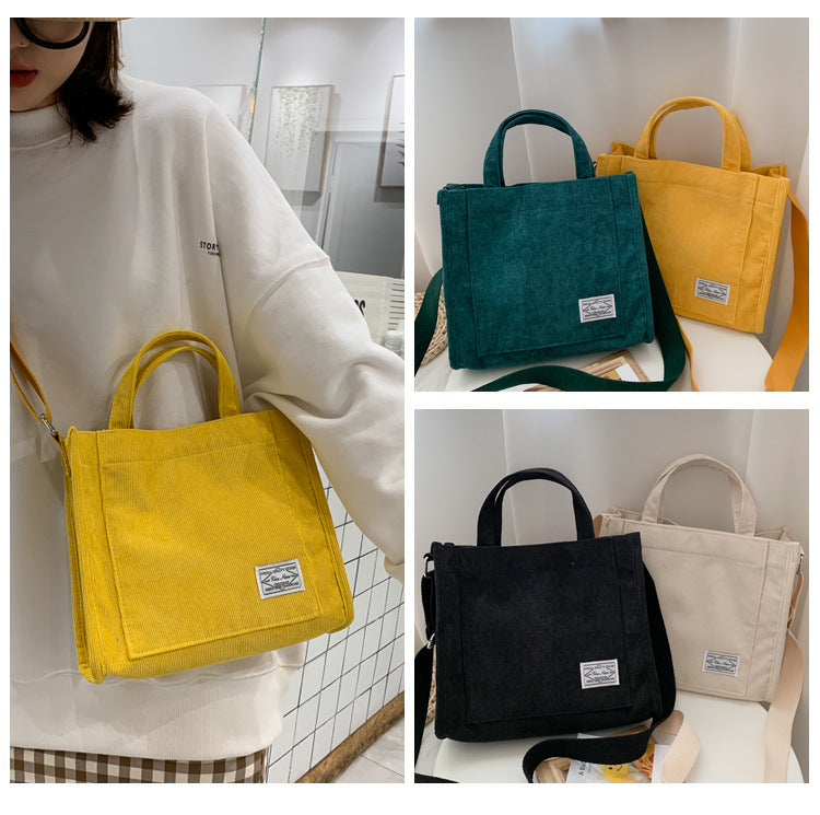 Nuevo bolso de mano de pana de diseñador de lujo para mujer: aspecto bonito y lindo, color sólido, bolso de mensajero con hebilla