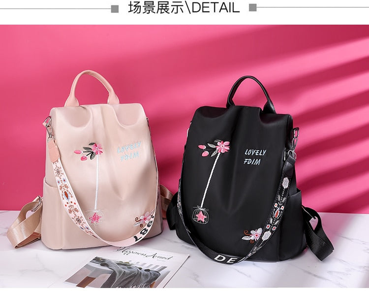 High Quality Women Fashion Anti-theft Waterproof Oxford Print Backpack