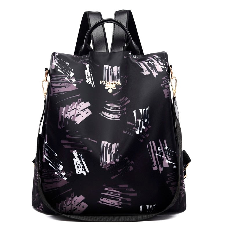 High Quality Women Fashion Anti-theft Waterproof Oxford Print Backpack