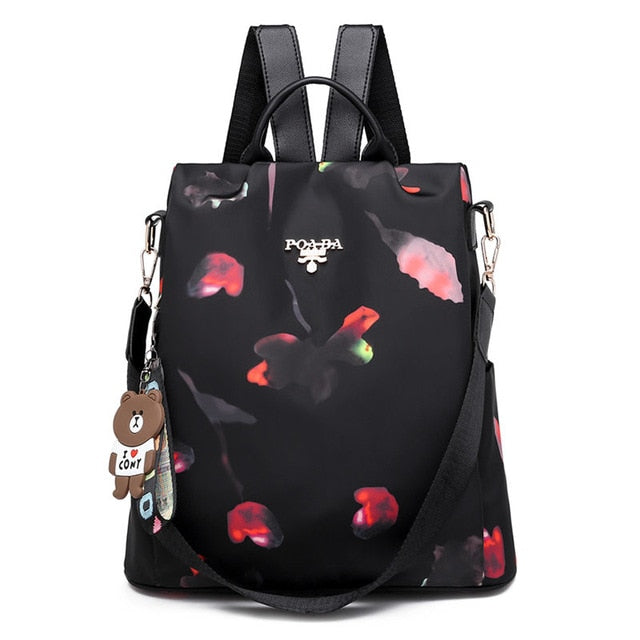 High Quality Women Fashion Anti-theft Waterproof Oxford Print Backpack