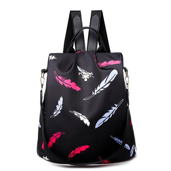 High Quality Women Fashion Anti-theft Waterproof Oxford Print Backpack