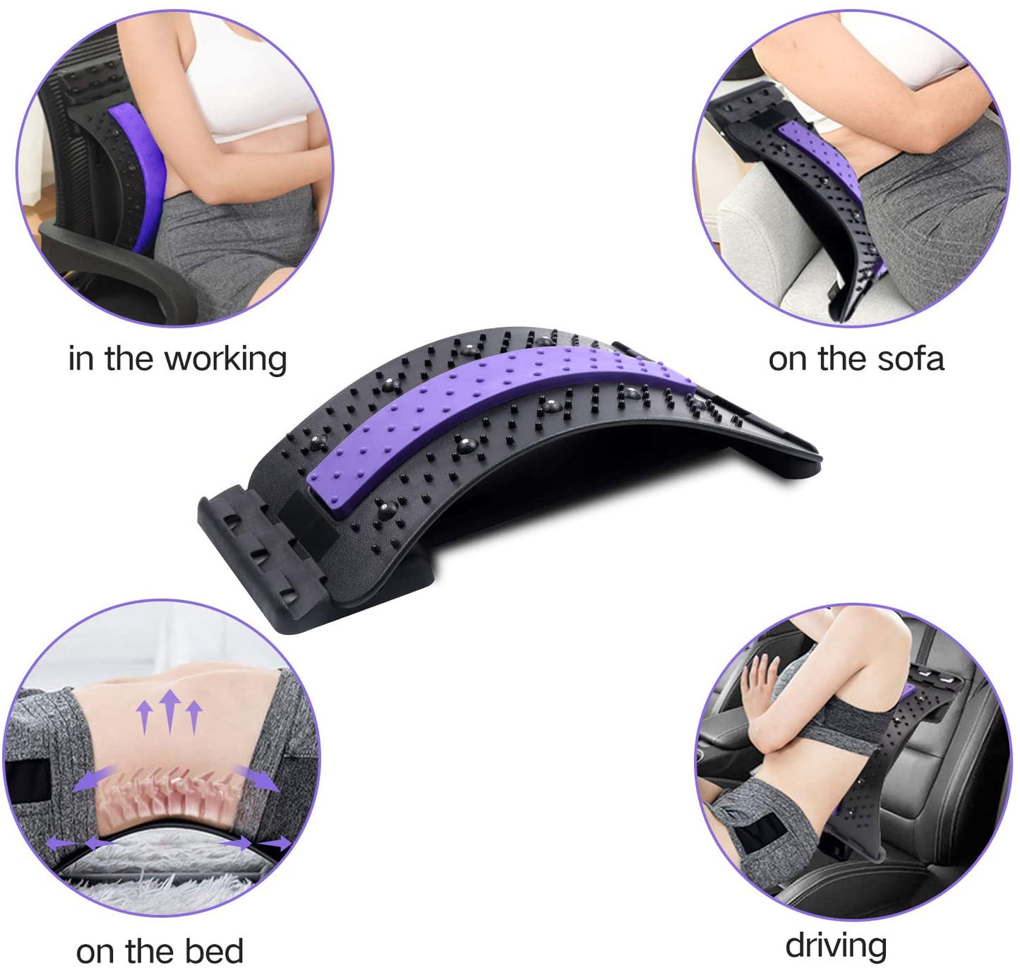 Back Stretcher Posture Corrector Massager with Magnetic Beads for Back Lumbar Support Relaxation and Pain Relief