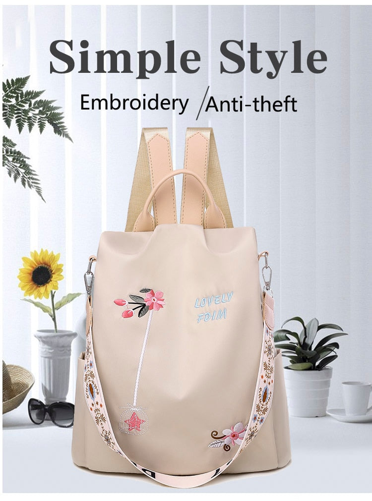 High Quality Women Fashion Anti-theft Waterproof Oxford Print Backpack