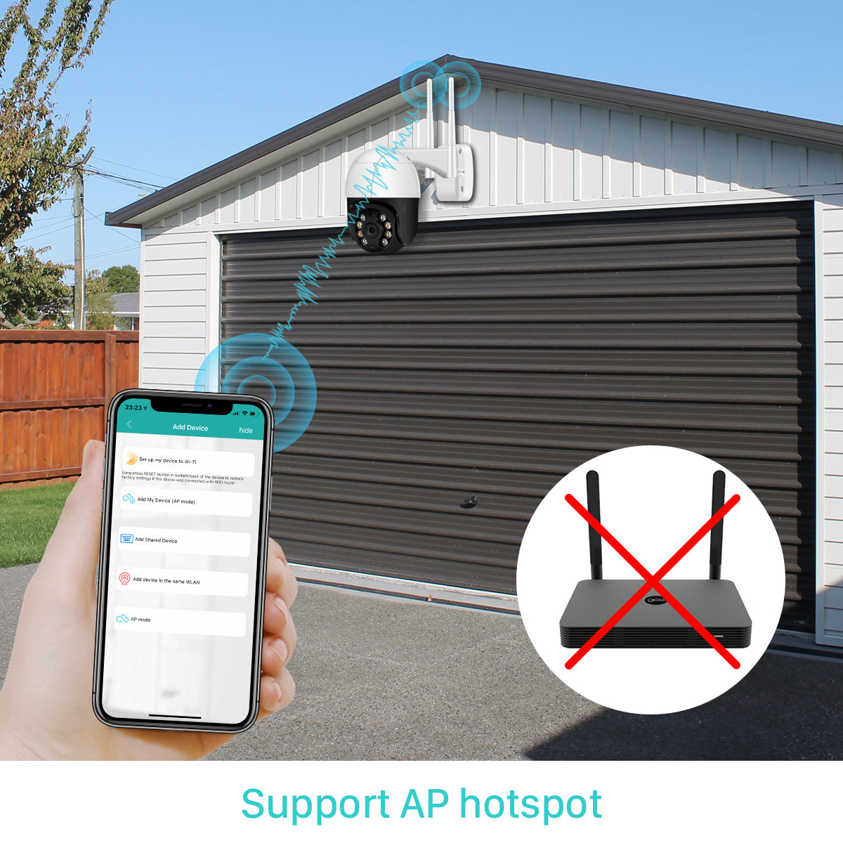 Top-Rated Outdoor PTZ WiFi IP Camera: AI Human Detect, 4X Zoom, H.265, 2MP/3MP