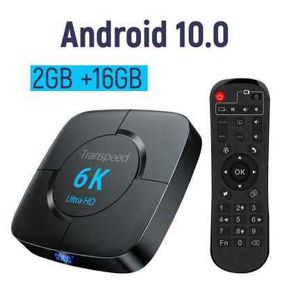 Transpeed Android 10.0 TV Box Voice Assistant 6K 3D WiFi 2.4G & 5G 4GB RAM 32G 64G Media Player