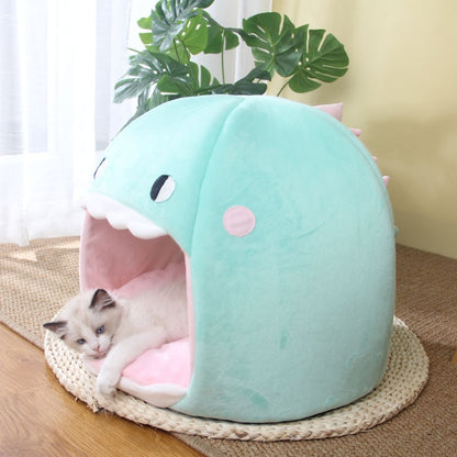 2022 New Shark Shape Design & Cellar Cat Tent House Comfy Bed for Kitten or Cats.