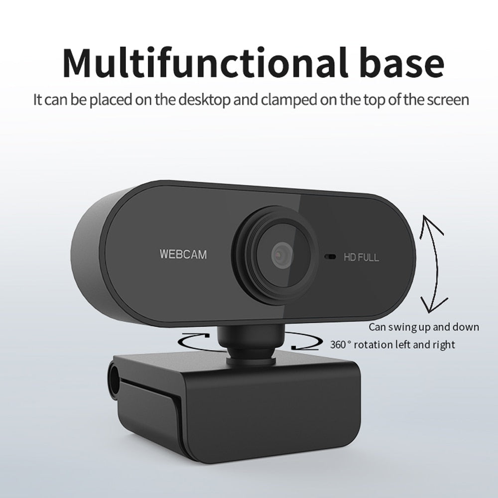 Webcam 1080P Full HD Web Camera With Microphone USB Plug Web Cam For Mac, Laptop, Desktop, YouTube, Skype