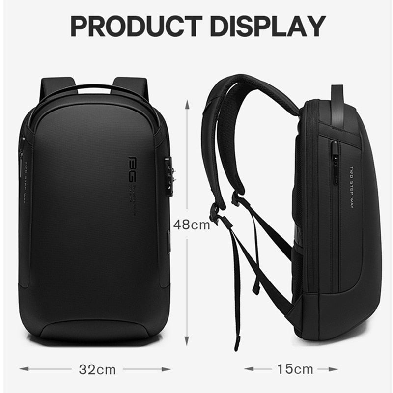 BANGE Men Fashion Waterproof Travel Backpack -Multifunction & Anti-thief Lock Feature