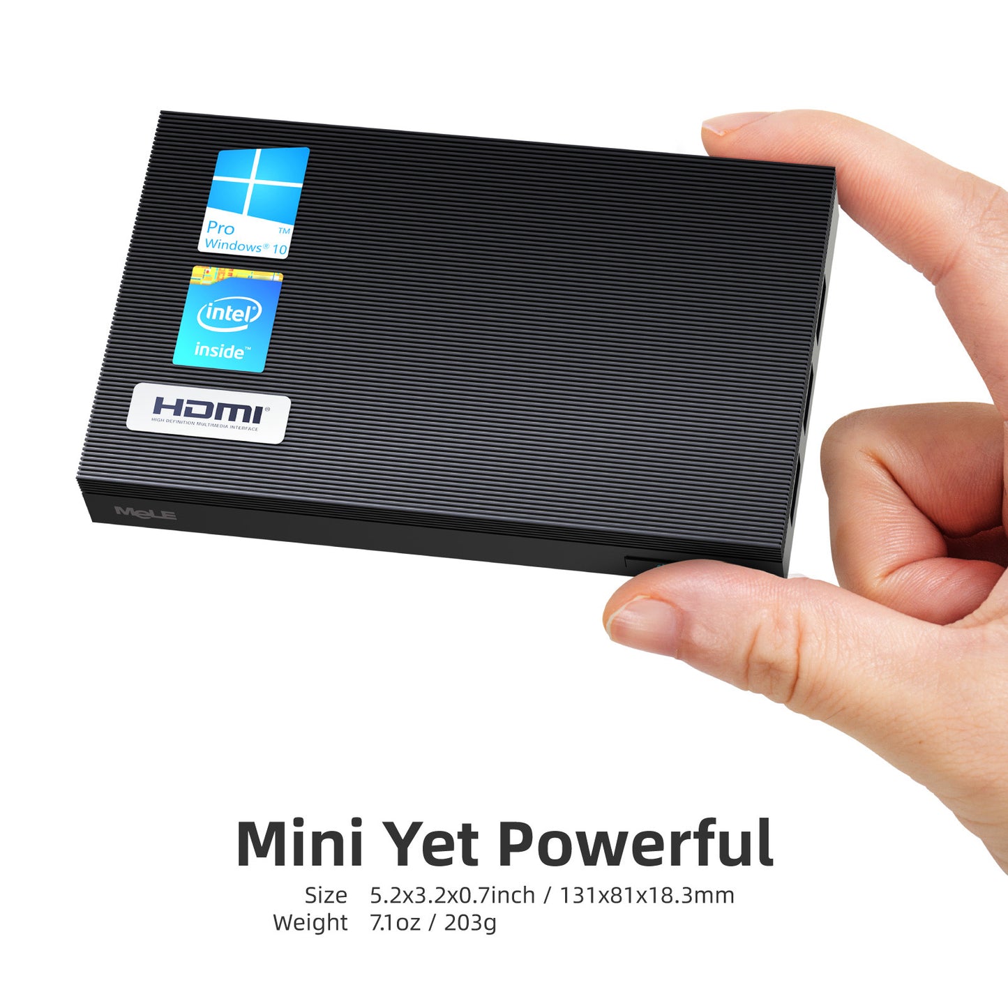 MeLE Fanless 4K Mini PC Intel Celeron J4125 Quad Core 8GB 256GB Dual HDMI Dual-band WiFi SSD Windows 10 Mini PC