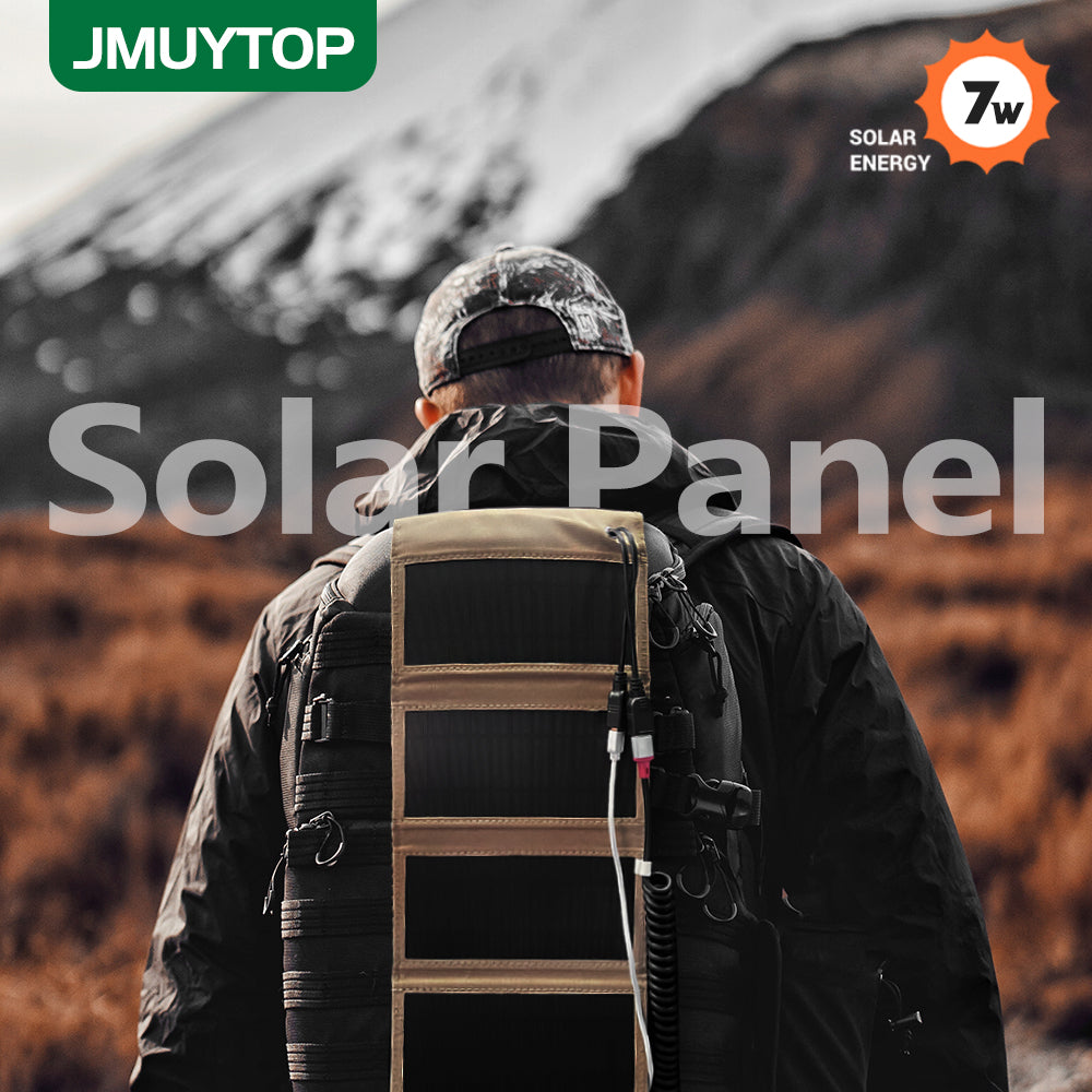 Waterproof Portable Solar Panel -Power 7W Charging your iPhone, Samsung, or USB Devices for Outdoor Hiking or Camping