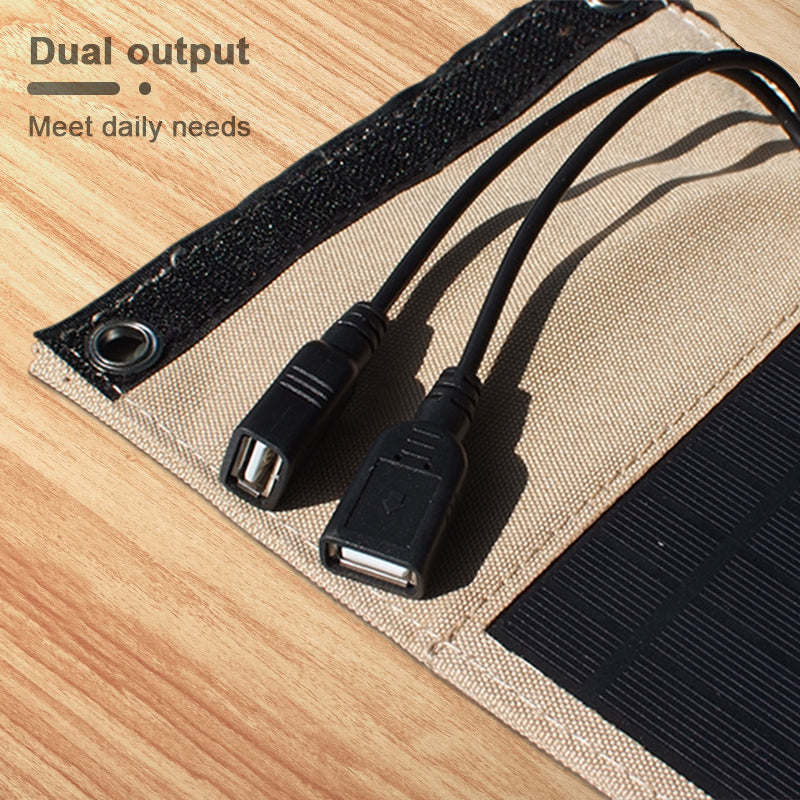 Waterproof Portable Solar Panel -Power 7W Charging your iPhone, Samsung, or USB Devices for Outdoor Hiking or Camping