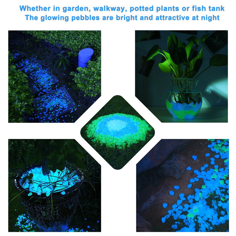 Decoration Luminous Stones or Pebbles Glow Stones in the Dark for Walkways, Garden Path,  Patio, Lawn, or Garden Yard