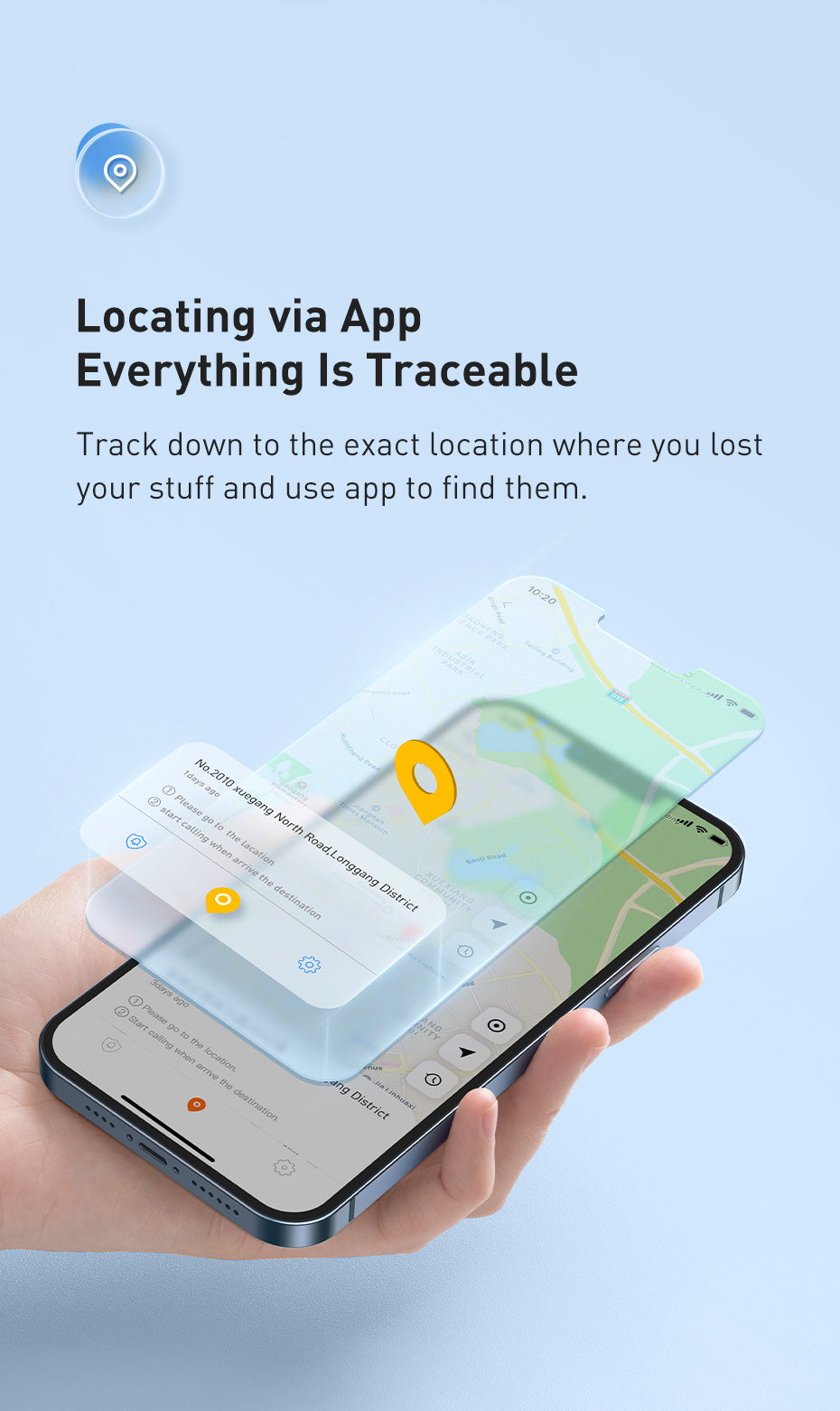 Baseus Wireless Smart Tracker -Anti-lost Alarm Tracker, Key Finder, Wallet Finder, APP GPS Record Anti Lost Alarm Tag