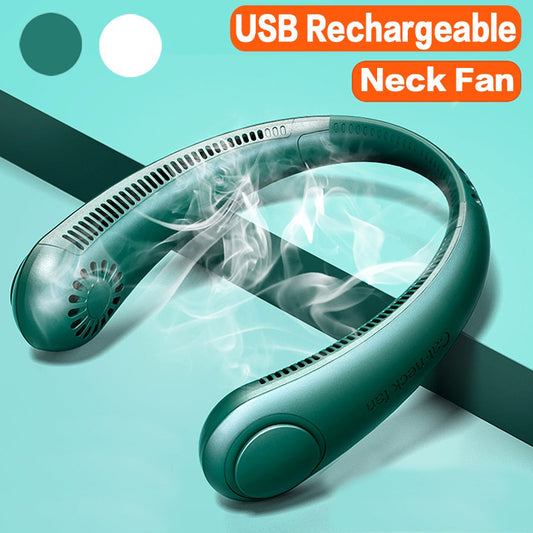 Mini Bladeless Hanging Neck Fan, USB Rechargeable Fan Mute Sports Fans for Outdoor or Home