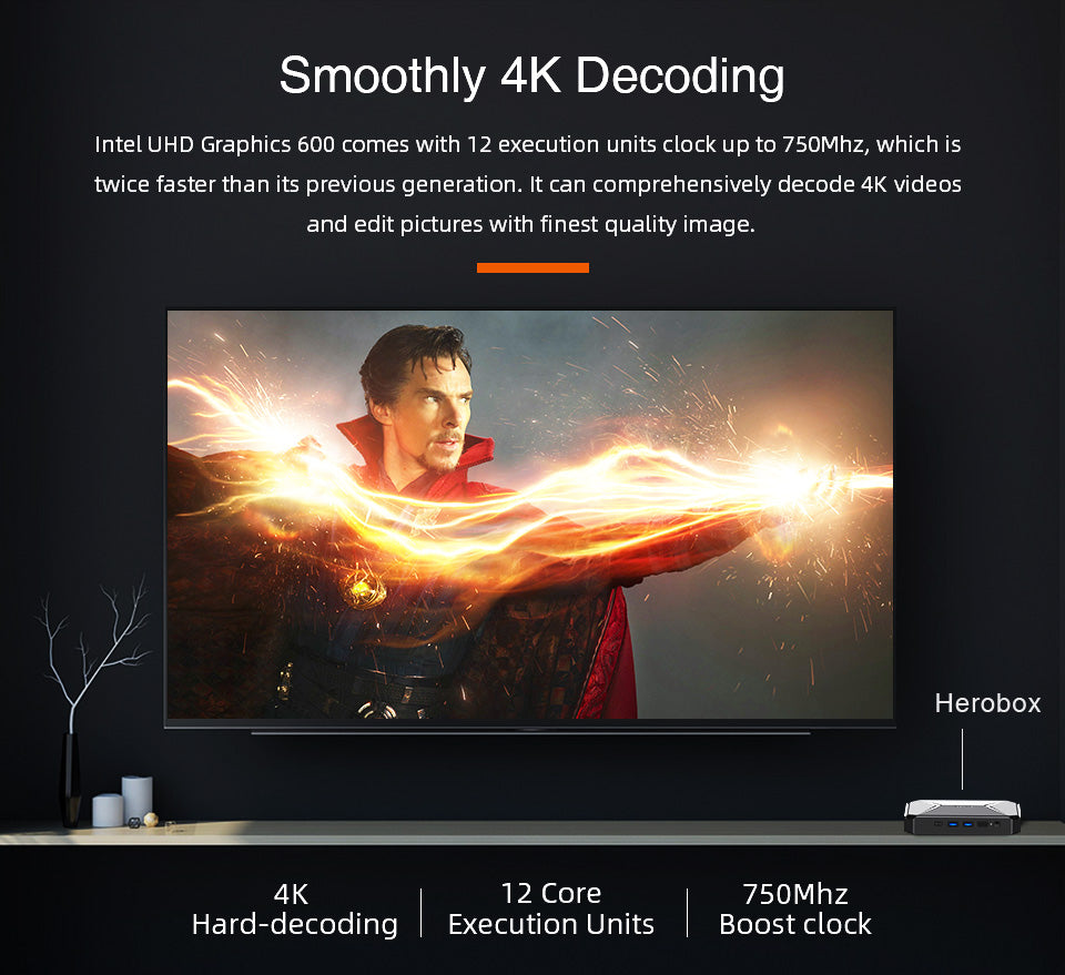 Boost Productivity with HeroBox Intel Celeron J4125 Mini PCs - 8GB RAM, 256GB SSD, Windows 10