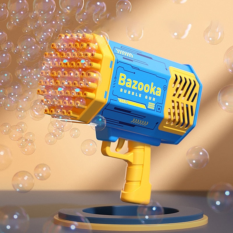 The Amazing 69-Holes Rocket Soap Bubble Gun Automatic Blower With Light Toys For Kids