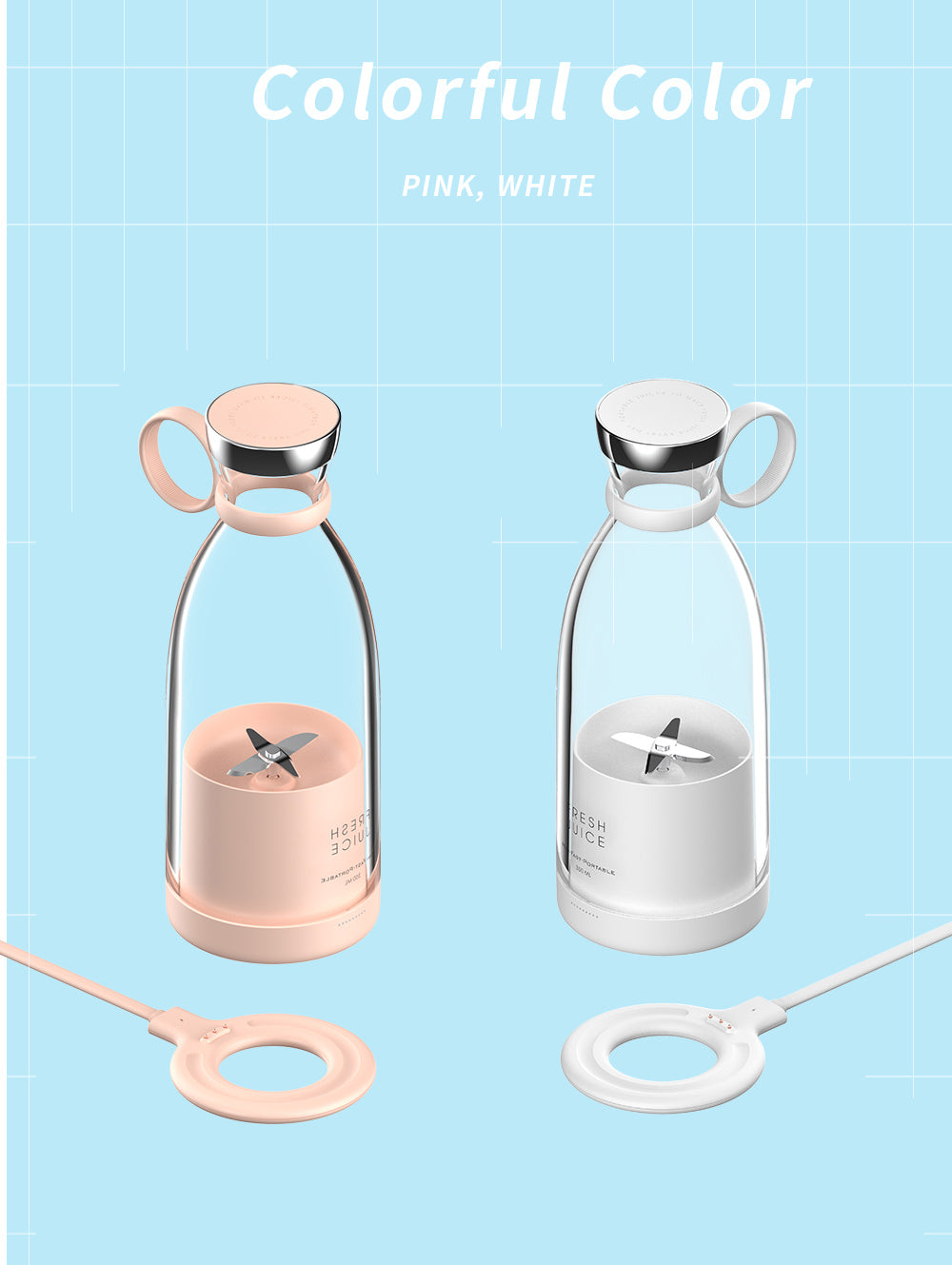 Portable Electric Mini Blender -Multifunction Fruit Juice or Smoothies Mixer
