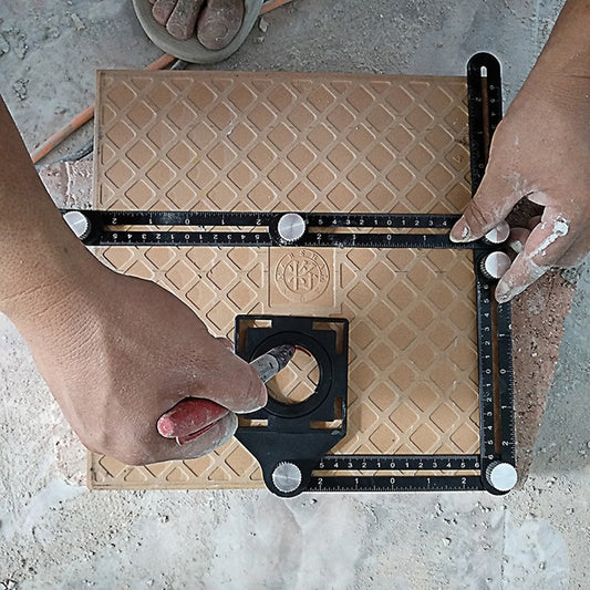 Multi Angle Measuring Ruler -Aluminum Folding Positioning Ruler, Professional DIY Wood Tile Flooring Punch Tool