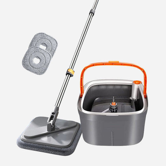 Joybos Spin Mop with Bucket -Hand Free Squeeze Mop Automatic Separation Flat Mops Floor Cleaning with Washable Microfiber Pads