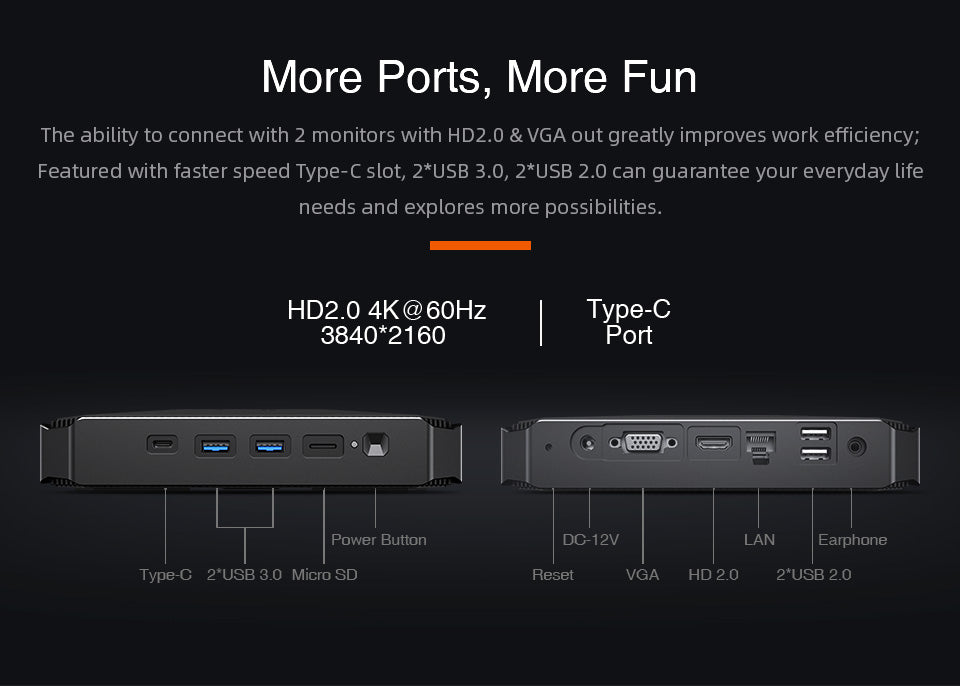 Boost Productivity with HeroBox Intel Celeron J4125 Mini PCs - 8GB RAM, 256GB SSD, Windows 10