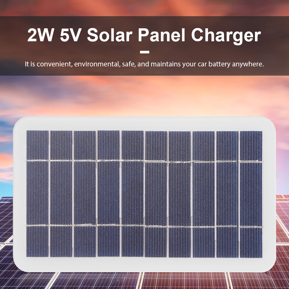 USB Solar Charger Panel 5V 2W 400mA Portable Solar Panel -USB Outdoor Portable Solar System for Mobile Phones