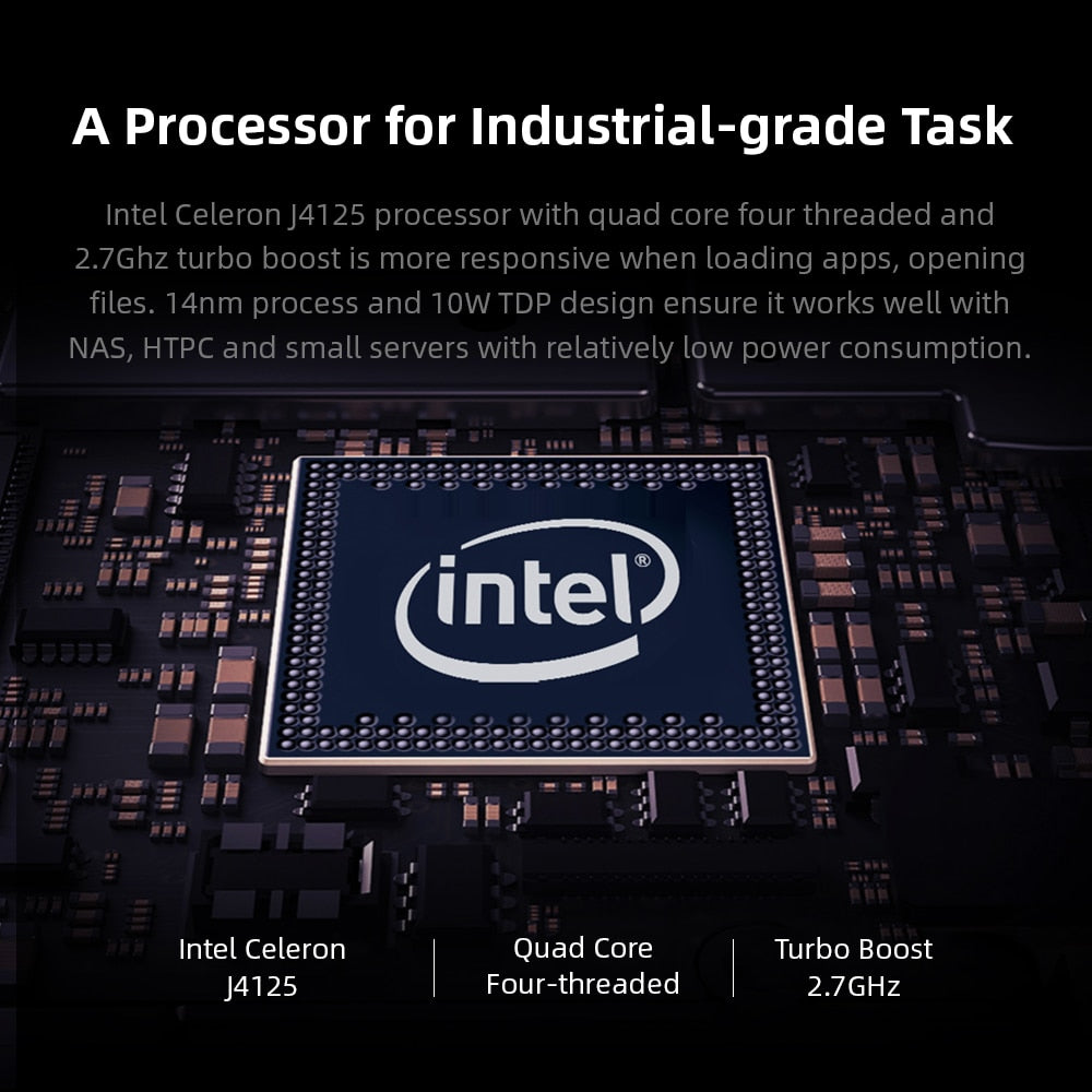 Boost Productivity with HeroBox Intel Celeron J4125 Mini PCs - 8GB RAM, 256GB SSD, Windows 10