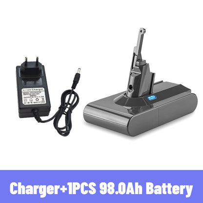 Dyson V8 21.6V Charger & 6000mAh-98000mAh Replacement Battery for Dyson V8 Absolute Cord-Free Vacuum Cleaner