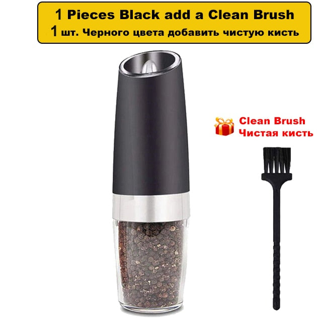 Automatic Electric Salt and Pepper Grinder -Adjustable Spice Grinder with LED Light
