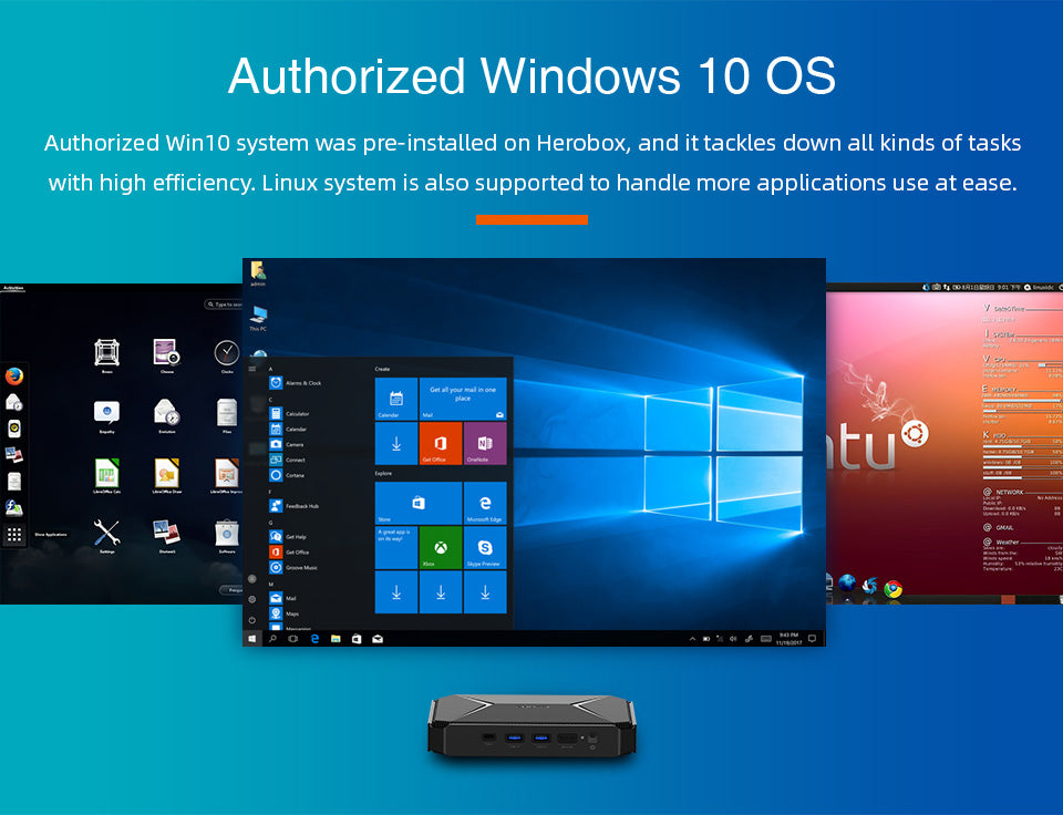 Boost Productivity with HeroBox Intel Celeron J4125 Mini PCs - 8GB RAM, 256GB SSD, Windows 10