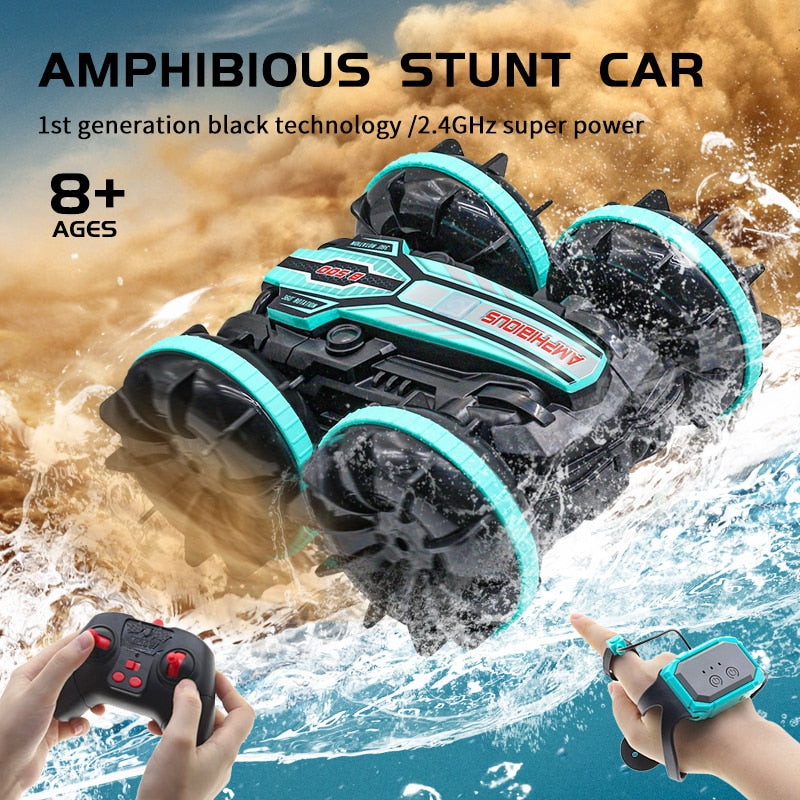 CV-B500 Remote Control Stunt Car -Amphibious Double-sided Flip Driving Drift RC Car for Boys Gifts