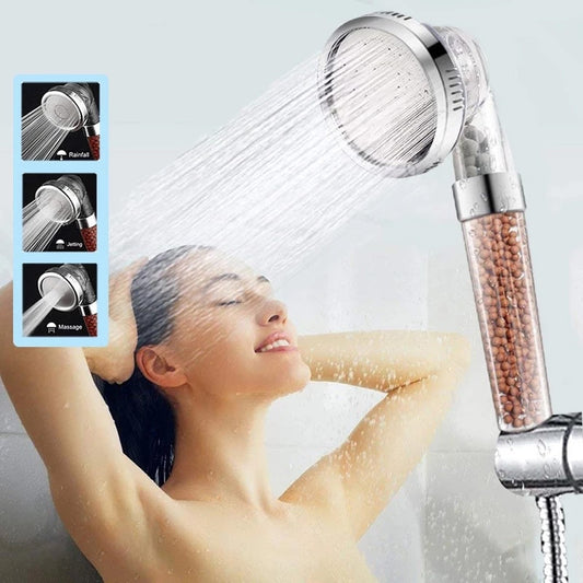 Adjustable High Pressure Saving Water Shower Head -Bathroom Faucet with Anion Filter SPA Nozzle