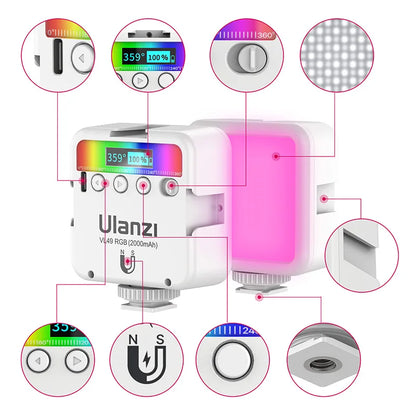 Enhance Your Photography with Full Color RGB LED Video Light (2500K-9000K, 800LUX)