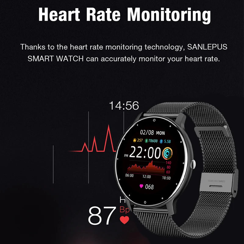 Stylish Women's Fitness Watch: Full Touch Screen, Waterproof, and More!