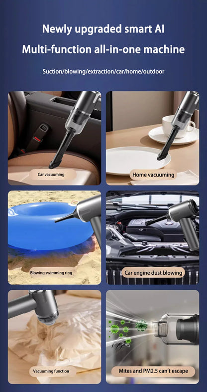 Your All-in-One Cleaning Solution: Powerful 120000PA Handheld Vacuum