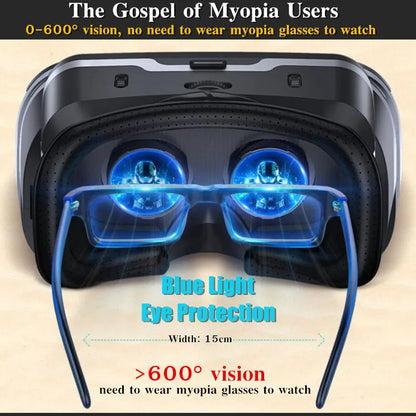 Caja de gafas 3D de realidad virtual Blu-Ray con auriculares estéreo VR Google Cardboard para teléfonos inteligentes iOS y Android 