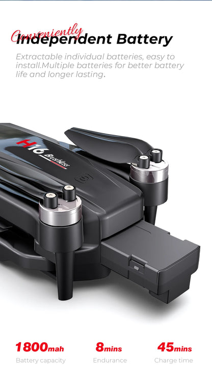 H16 GPS Professional Drone: Brushless Motors & Laser Obstacle Avoidance for RC Enthusiasts