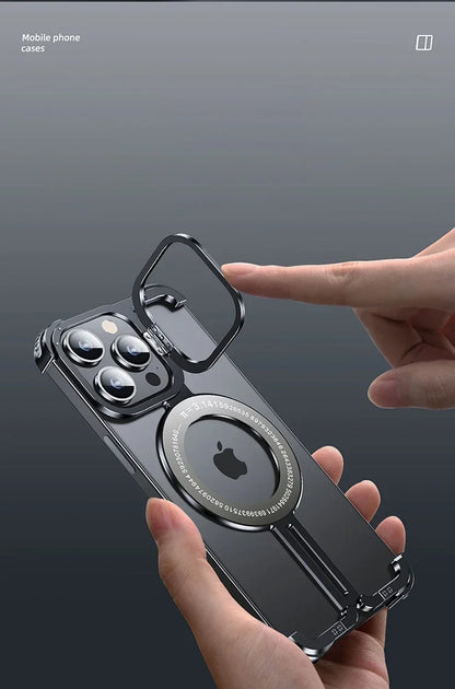 Luxury Aluminum Alloy Frameless Magesafe iPhone Case for iPhone 14 /15 Pro Max
